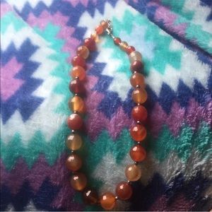 faceted carnelian stone necklace